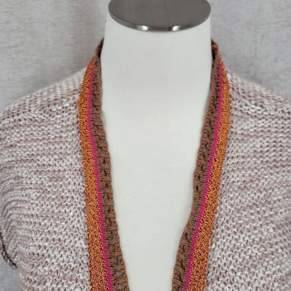 Chico's Color Pop Multicolor Knit Longline Cardigan Orange Pink Plus Size - Picture 5 of 16